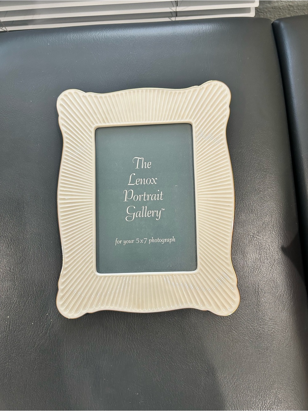 Lenox Cream Ribbed Ceramic Picture Frame - Portrait Style